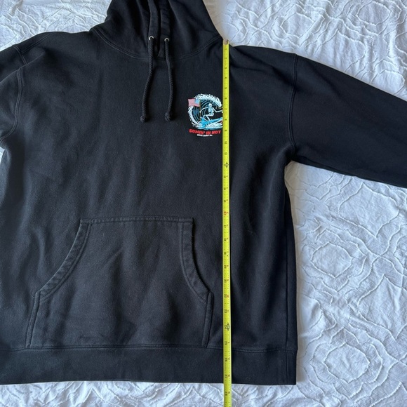 Cove Black Sweatshirt Hoodie with Logo Comin In Hot Shark Skeleton - Picture 3 of 7